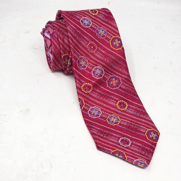 Robert Graham Other - Robert Graham 100% Silk Red Striped Patterned Tie Men's